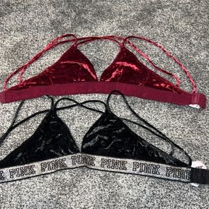 2 different colored bras